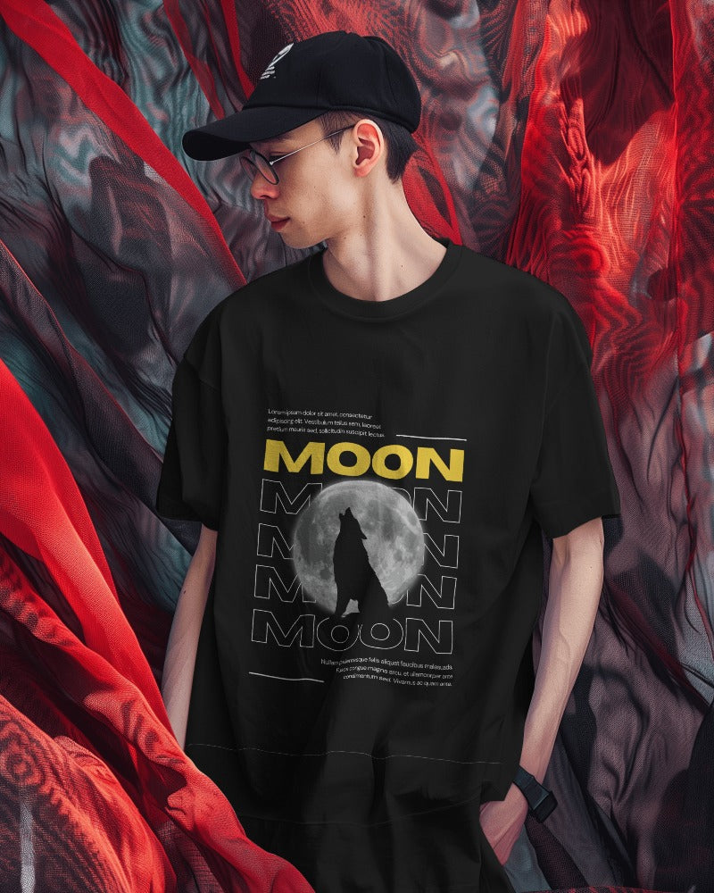 Black Modern Dragon Oversized T-Shirt