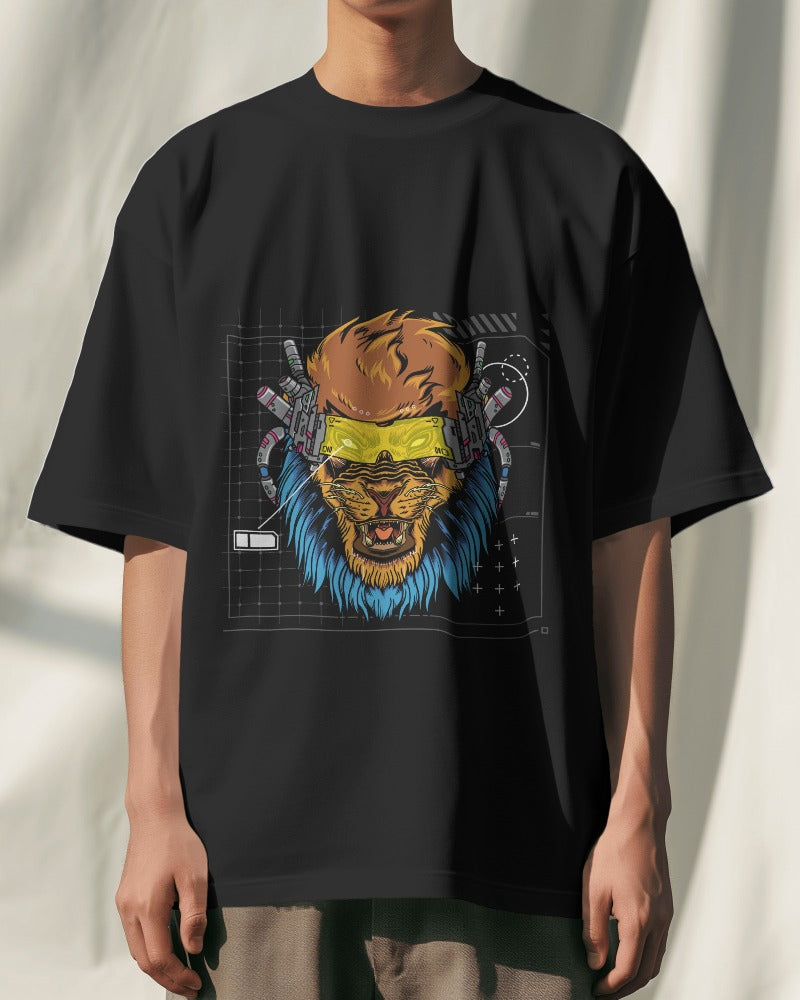 Cyber Lion Oversized T-Shirt