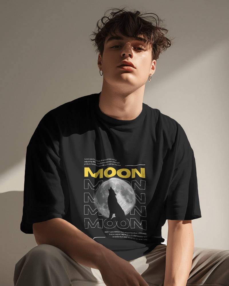 Black Modern Dragon Oversized T-Shirt